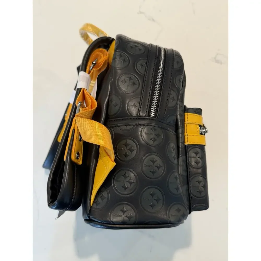 Loungefly NFL Football Pittsburgh Steelers Mini Backpack Handbag Tote